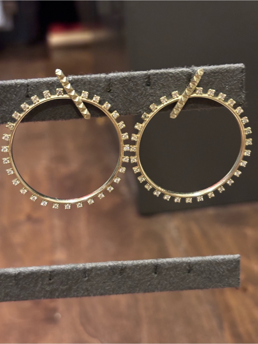 Kendra Scott Gold Hoop Earrings with Pavé Crystal Edge